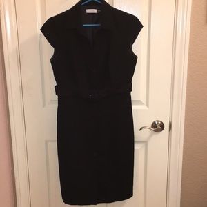 Calvin Klein black button up dress